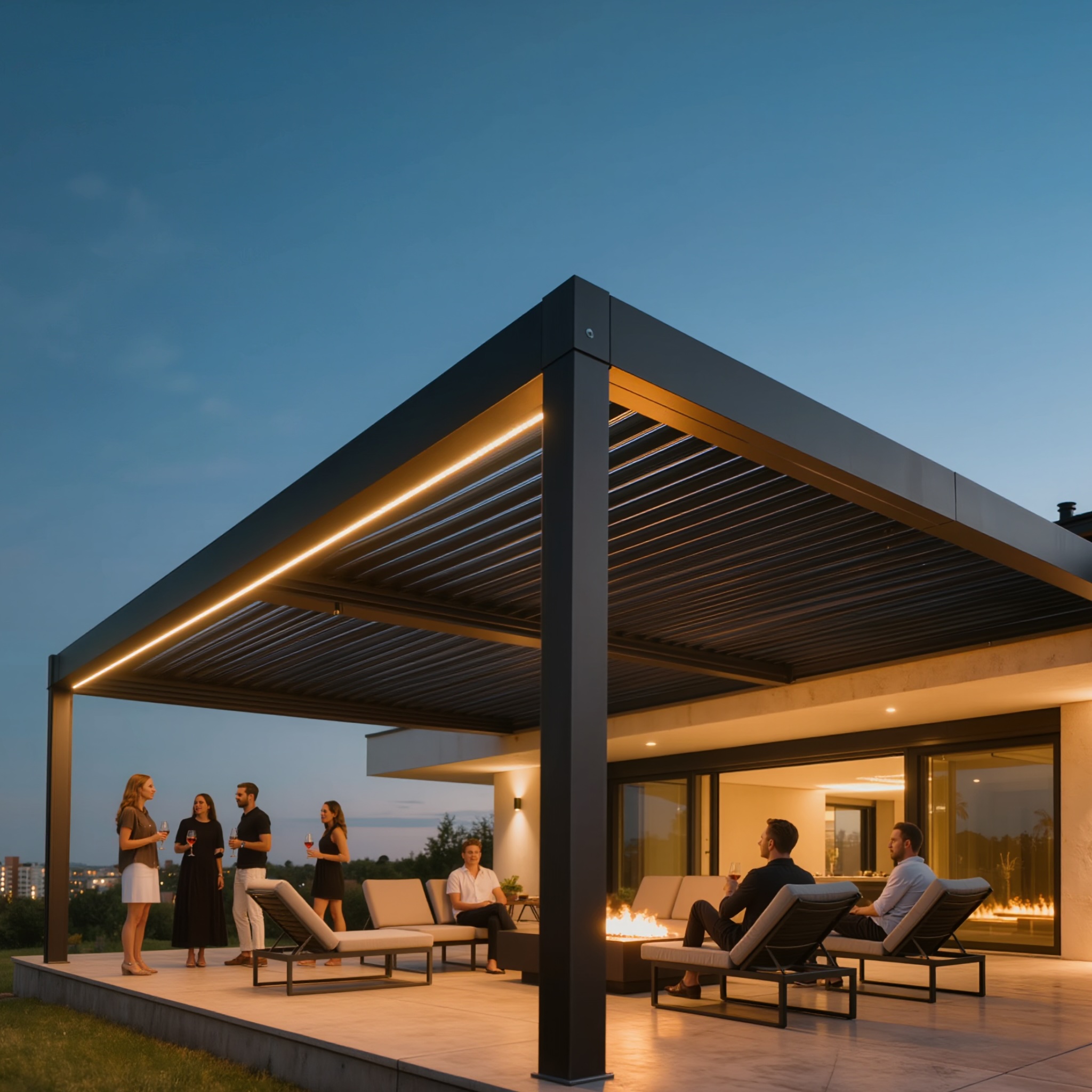 Pergolas with LED Lighting: Evening Ambiance for Your Terrace